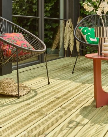 Lame de terrasse PIN SYLVESTRE Réversible , 3M ,l 14.50 x L 300 cm