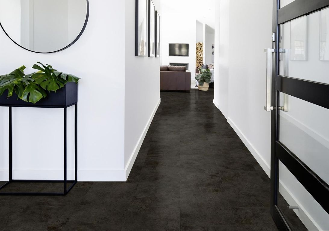 Sol vinyle VIRTUO 55 RIGID ACOUSTIC DALLE Gerflor, Pierre tavla dark, dalle 39.90 x 73.00 cm