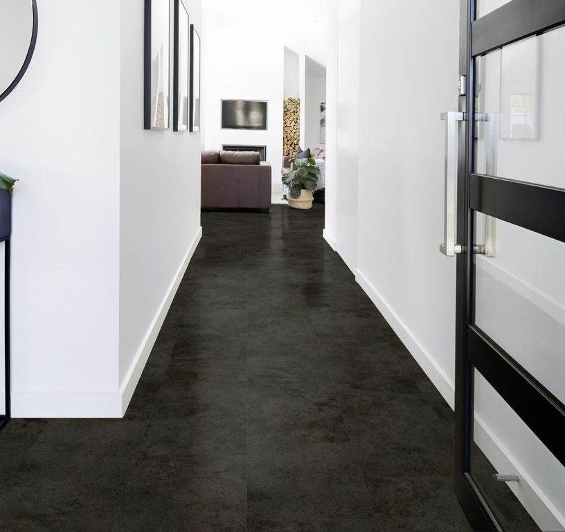 Sol vinyle VIRTUO 55 RIGID ACOUSTIC DALLE Gerflor, Pierre tavla dark, dalle 39.90 x 73.00 cm