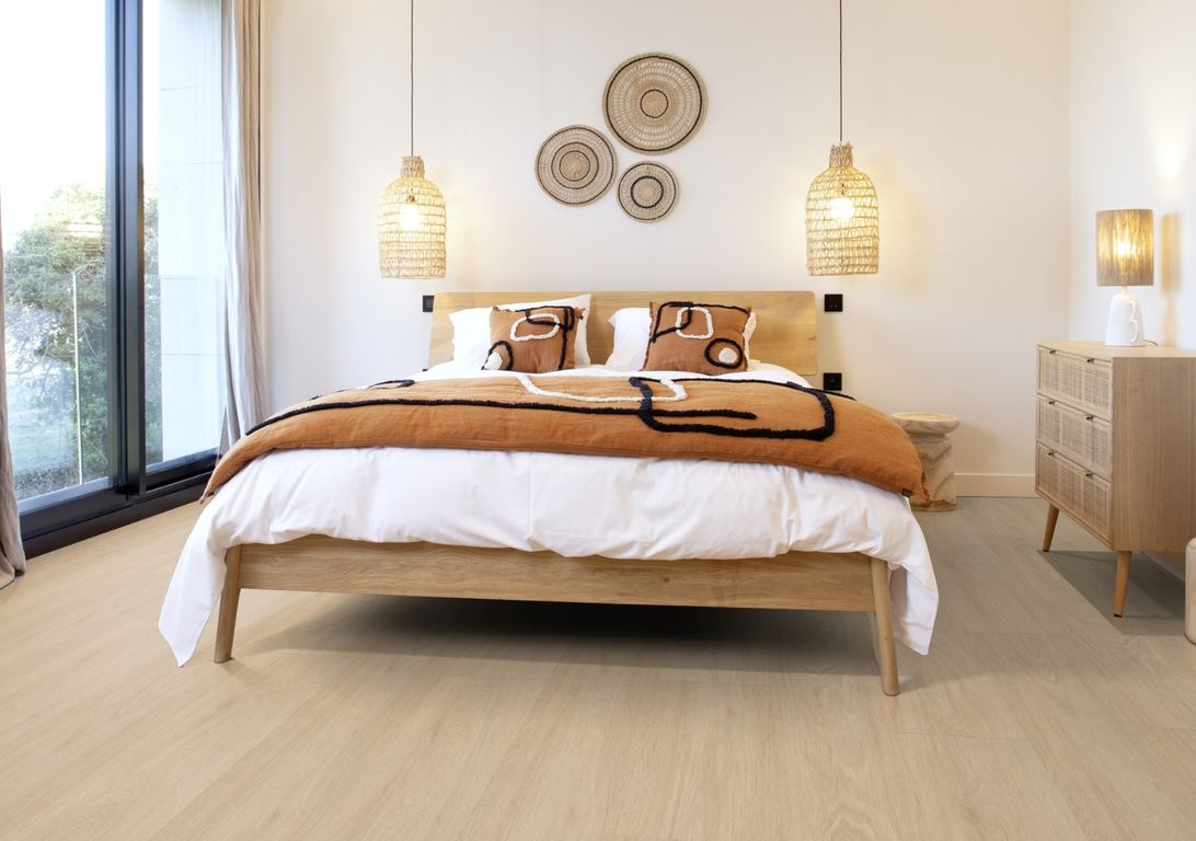 Sol vinyle VIRTUO 55 RIGID ACOUSTIC XL Gerflor, Bois blomma beige, lame 22.90 x 149.20 cm
