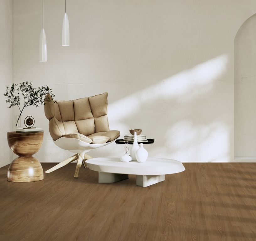 Sol vinyle VIRTUO 55 RIGID ACOUSTIC XL Gerflor, Bois blomma brown, lame 22.90 x 149.20 cm