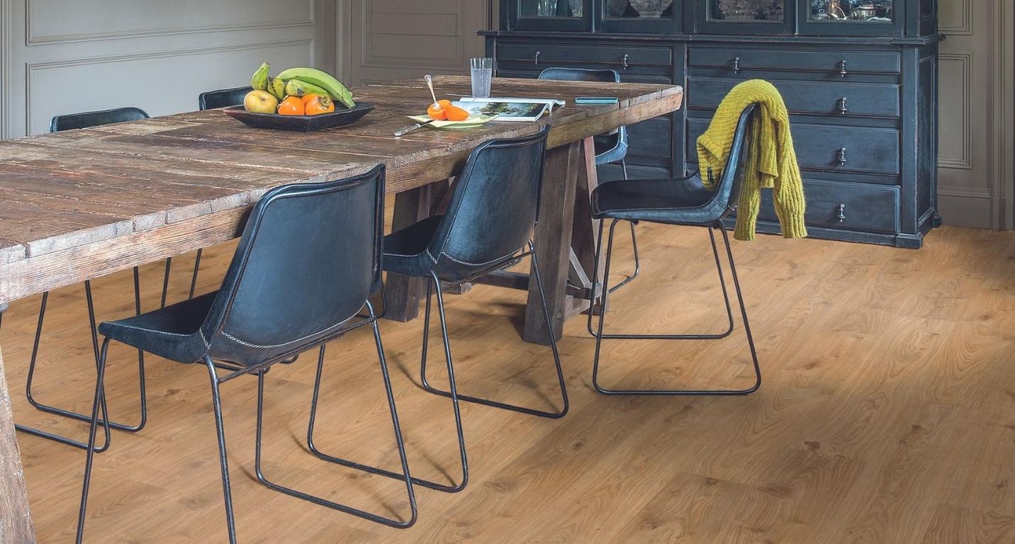 Sol vinyle ALPHA VINYL BLOS Quick Step, Bois chêne cottage naturel, lame 18.90 x 125.10 cm