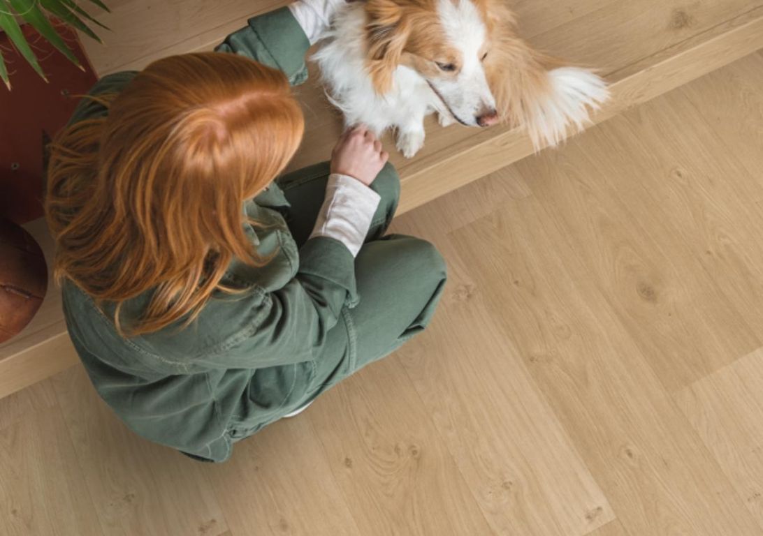 Sol vinyle ALPHA VINYL BLOS Quick Step, Bois chêne littoral beige, lame 18.90 x 125.10 cm