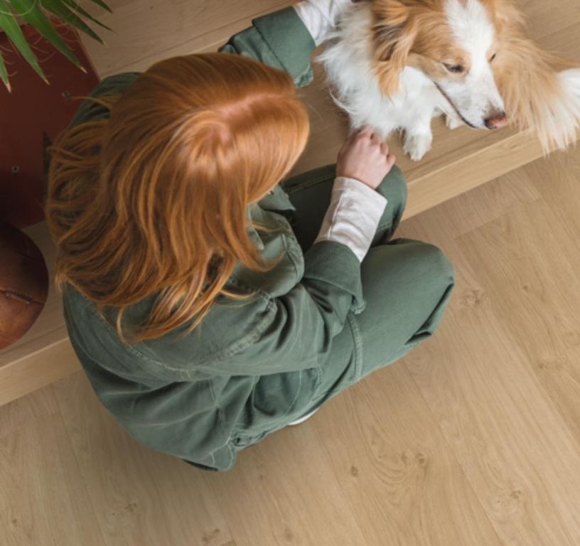 Sol vinyle ALPHA VINYL BLOS Quick Step, Bois chêne littoral beige, lame 18.90 x 125.10 cm