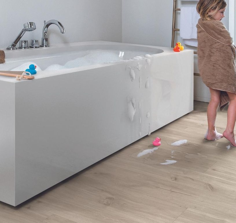 Sol vinyle ALPHA VINYL BLOS Quick Step, Bois chêne canyon beige, lame 18.90 x 125.10 cm