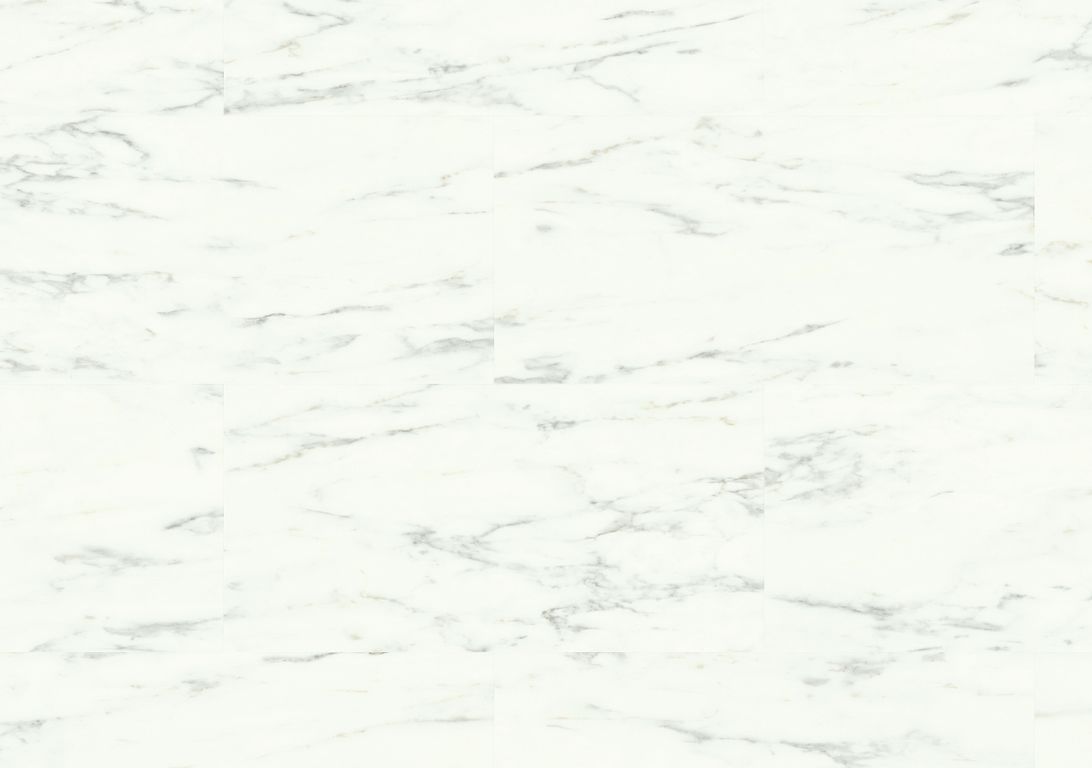 Sol vinyle ALPHA VINYL ORO  Quick Step, Marbre de Carrare, dalle 30.30 x 60.96 cm