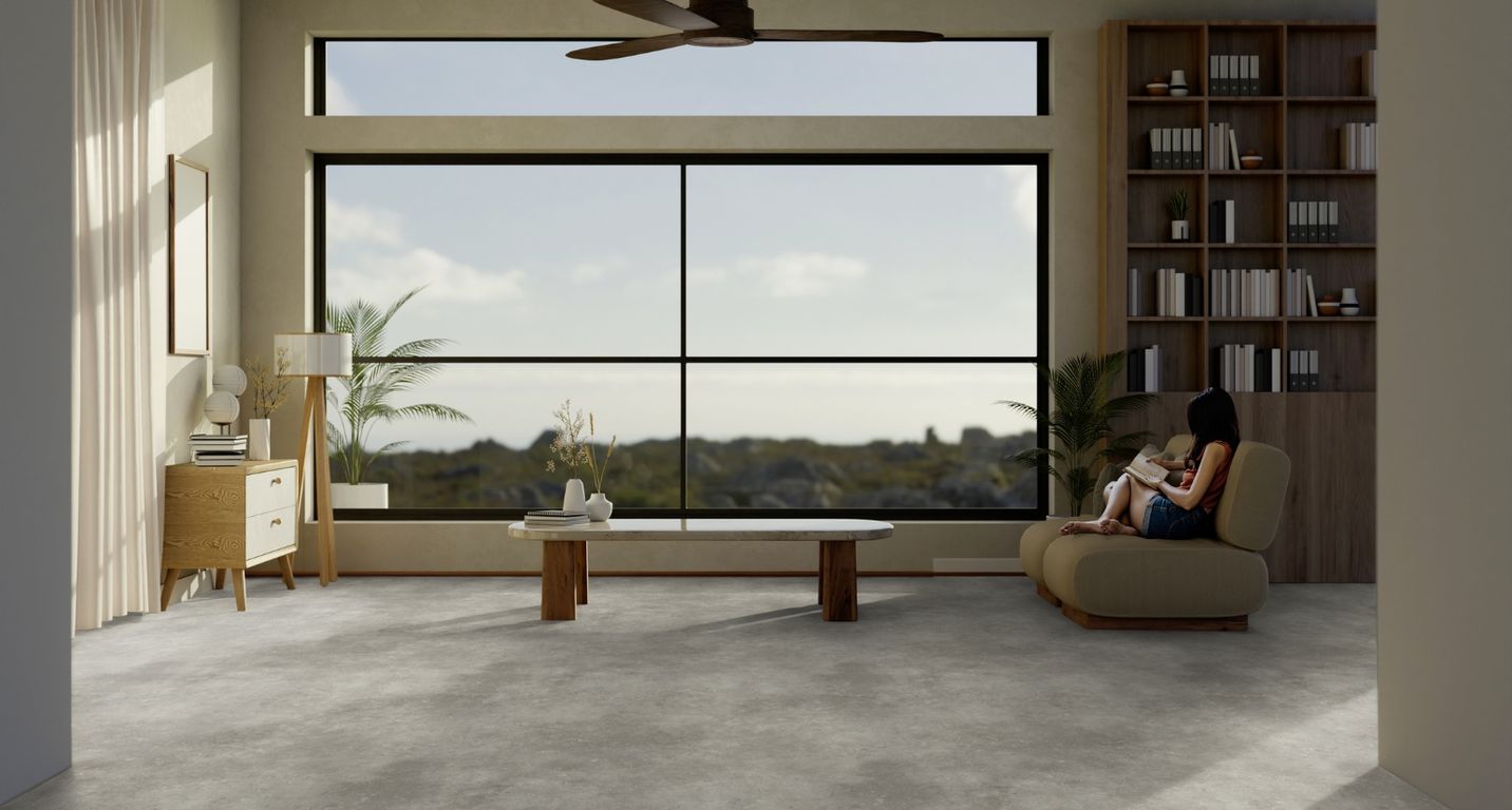 Sol vinyle rouleau TEXLINE NATURE 4M Gerflor, Béton gris moyen, rouleau 4.00 m