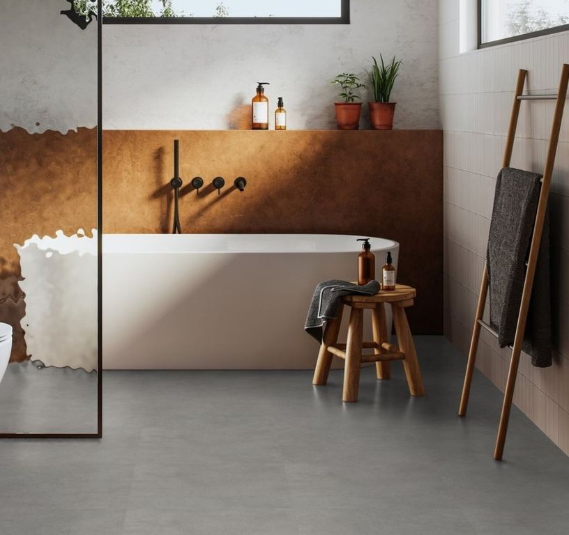 Sol vinyle rouleau TEXLINE NATURE 4M Gerflor, Béton shade light grey, rouleau 4.00 m