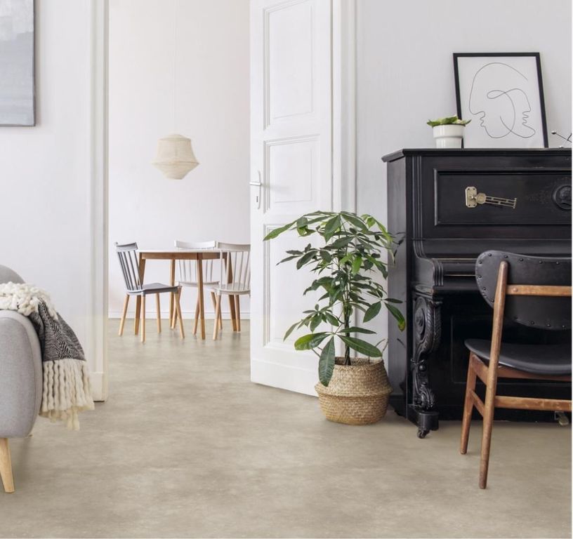 Sol vinyle rouleau TEXLINE NATURE 3M Gerflor, Béton gris beige, rouleau 3.00 m