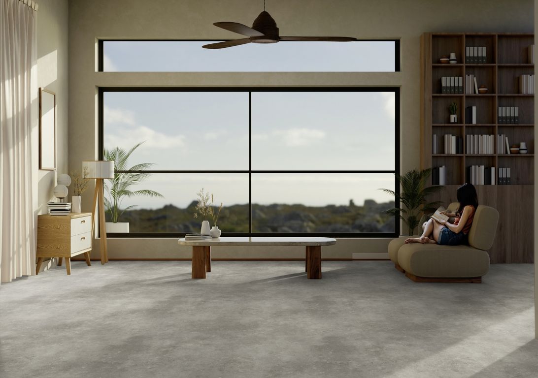 Sol vinyle rouleau TEXLINE NATURE 3M Gerflor, Béton gris moyen, rouleau 3.00 m