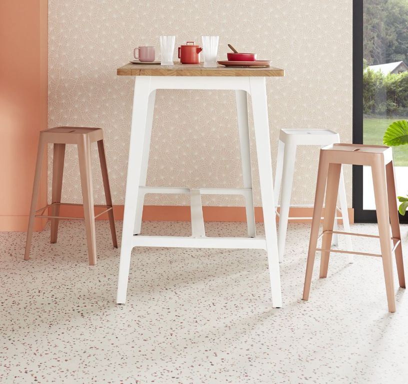 Sol vinyle rouleau TEXLINE NATURE 3M Gerflor, Motif confetti beige, rouleau 3.00 m