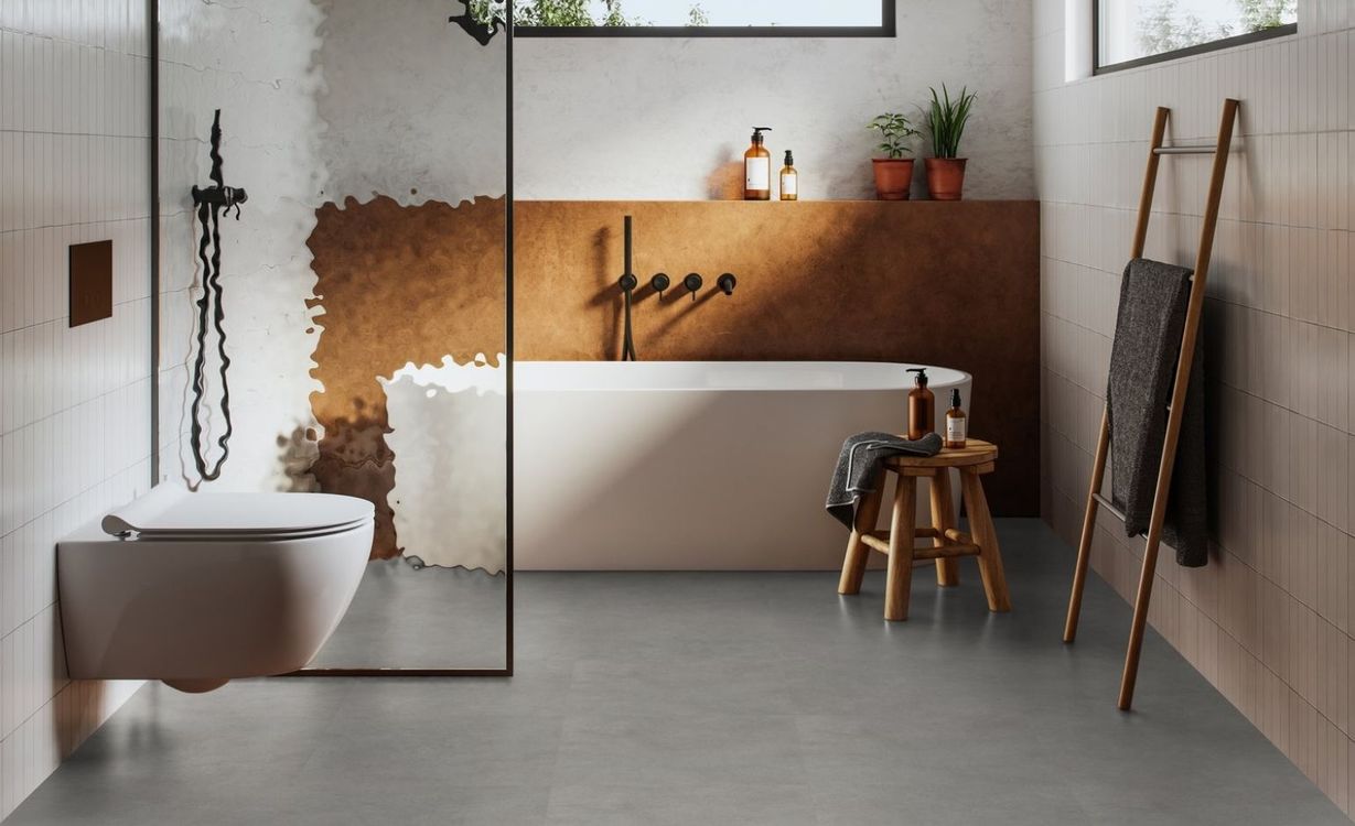 Sol vinyle rouleau TEXLINE NATURE 3M Gerflor, Béton shade light grey, rouleau 3.00 m
