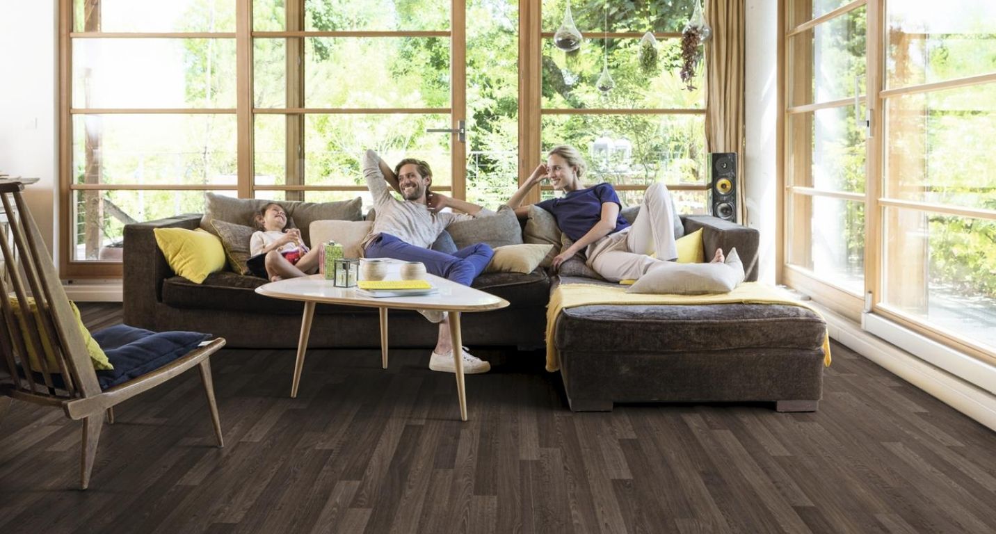 Sol vinyle rouleau TEXLINE NATURE 2M Gerflor, Bois marron foncé, rouleau 2.00 m