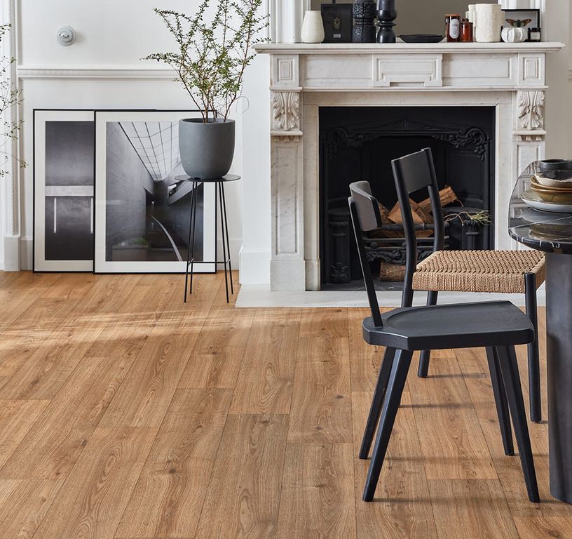 Sol vinyle rouleau TEXLINE NATURE 2M Gerflor, Bois marron moyen, rouleau 2.00 m