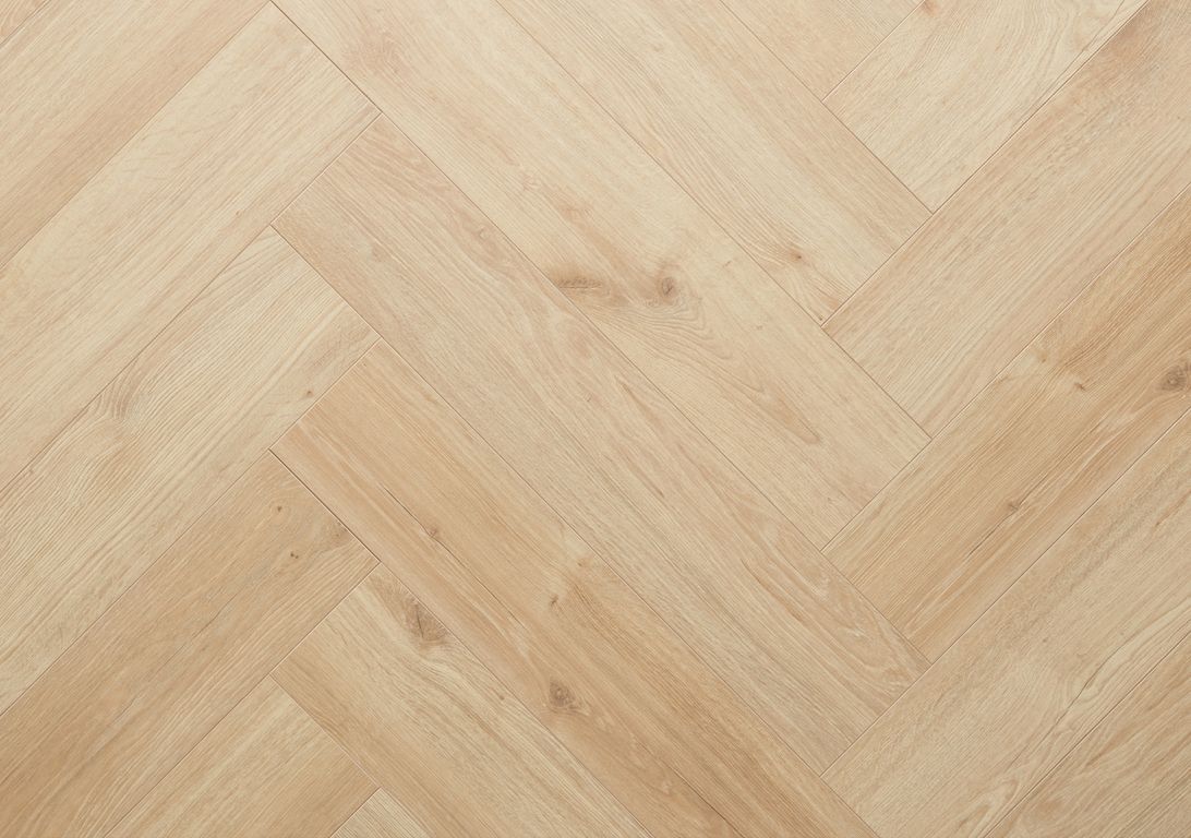 Sol stratifié MANOR BATON ROMPU , aspect Marqueterie chêne clair, lame 13.10 x 64.30 cm