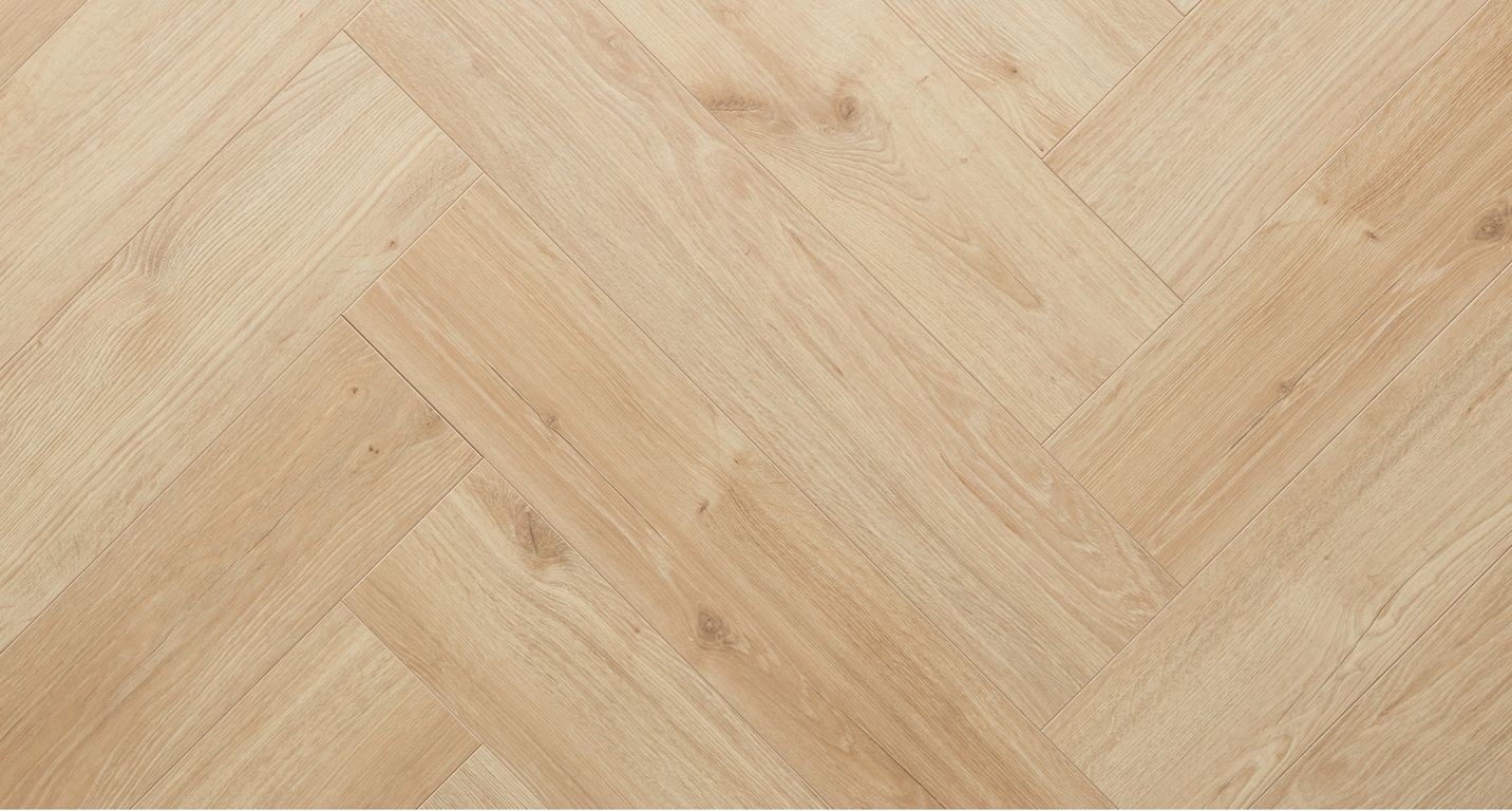 Sol stratifié MANOR BATON ROMPU , aspect Marqueterie chêne clair, lame 13.10 x 64.30 cm