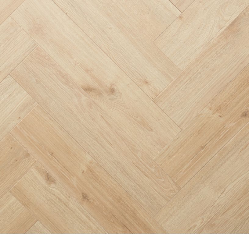 Sol stratifié MANOR BATON ROMPU , aspect Marqueterie chêne clair, lame 13.10 x 64.30 cm