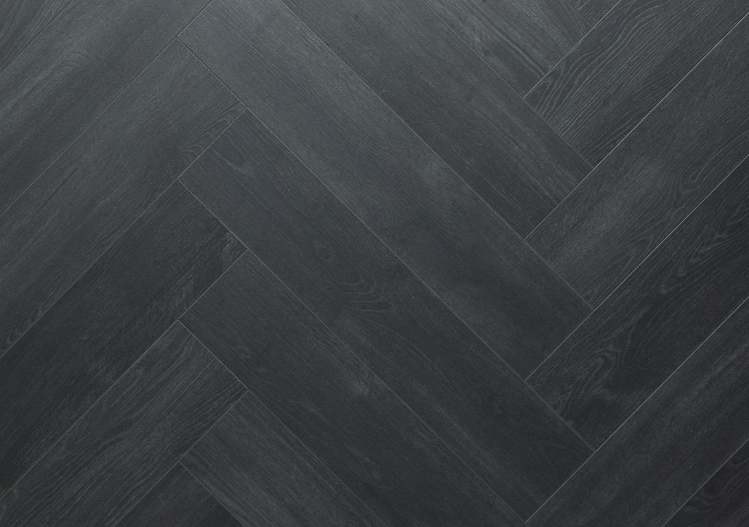 Sol stratifié MANOR BATON ROMPU , aspect Marqueterie noir, lame 13.10 x 64.30 cm