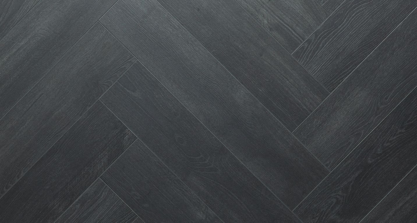 Sol stratifié MANOR BATON ROMPU , aspect Marqueterie noir, lame 13.10 x 64.30 cm