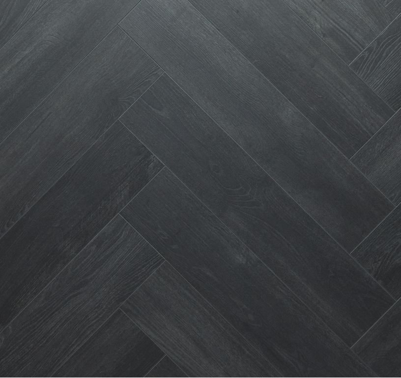 Sol stratifié MANOR BATON ROMPU , aspect Marqueterie noir, lame 13.10 x 64.30 cm