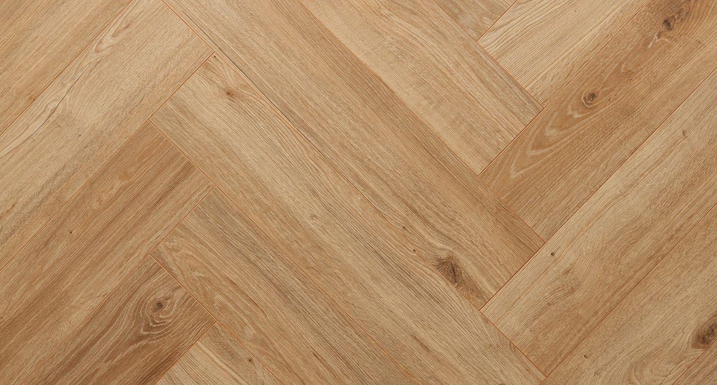 Sol stratifié MANOR BATON ROMPU , aspect Marqueterie chene moyen, lame 13.10 x 64.30 cm