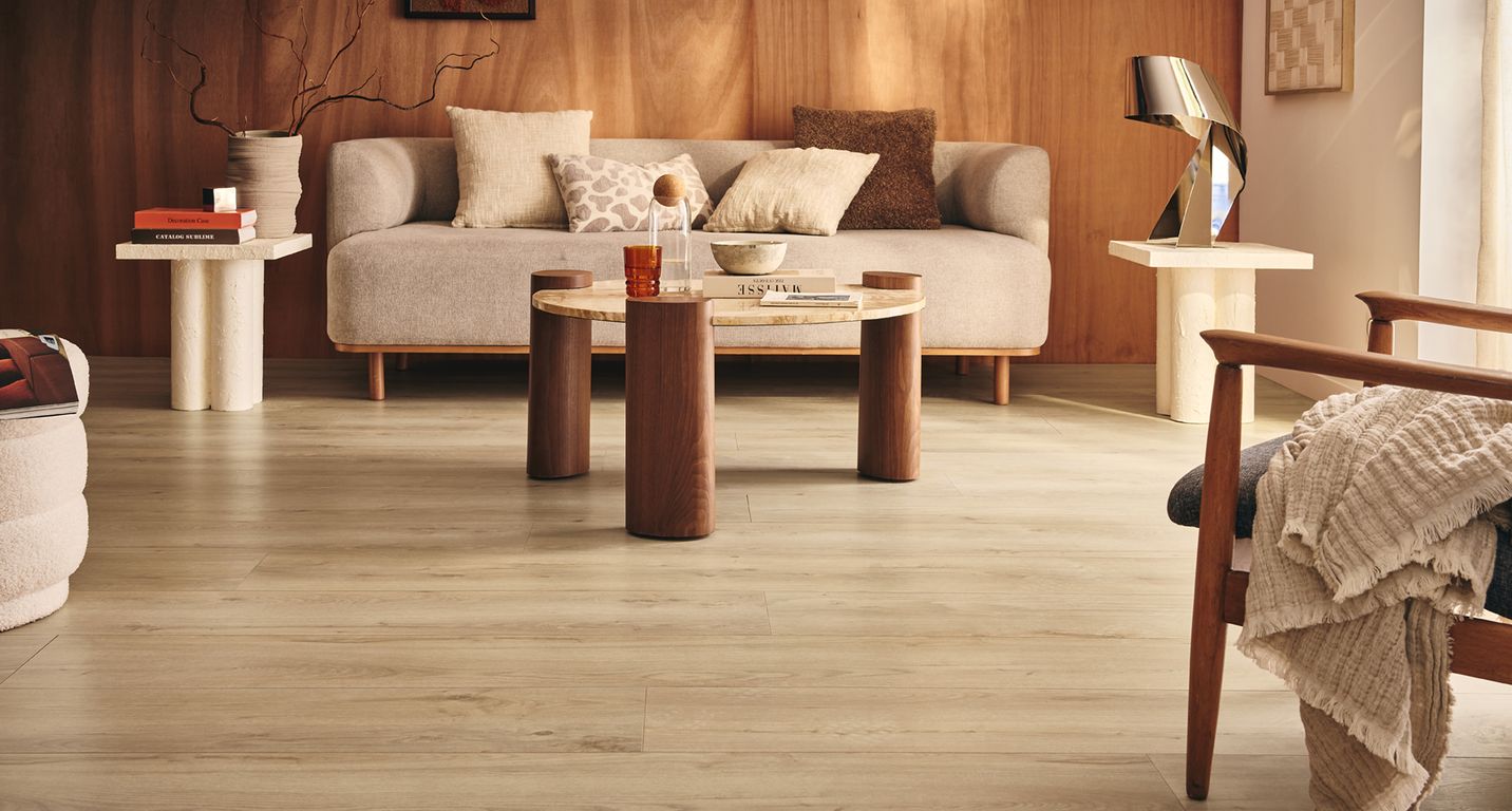 Sol stratifié GRANDE XXL HYDRO , aspect Bois chêne clair, lame 24.10 x 179.00 cm