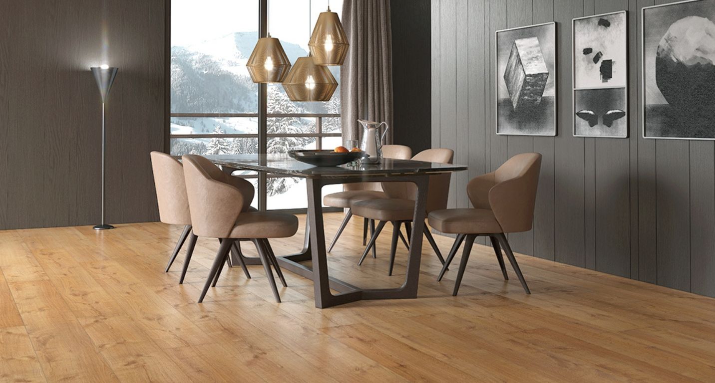 Sol stratifié GRANDE XXL HYDRO , aspect Bois Chêne foncé, lame 24.10 x 179.00 cm