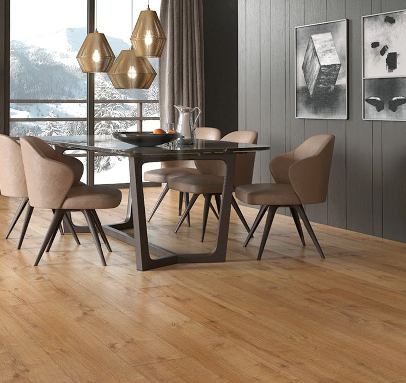 Sol stratifié GRANDE XXL HYDRO , aspect Bois Chêne foncé, lame 24.10 x 179.00 cm