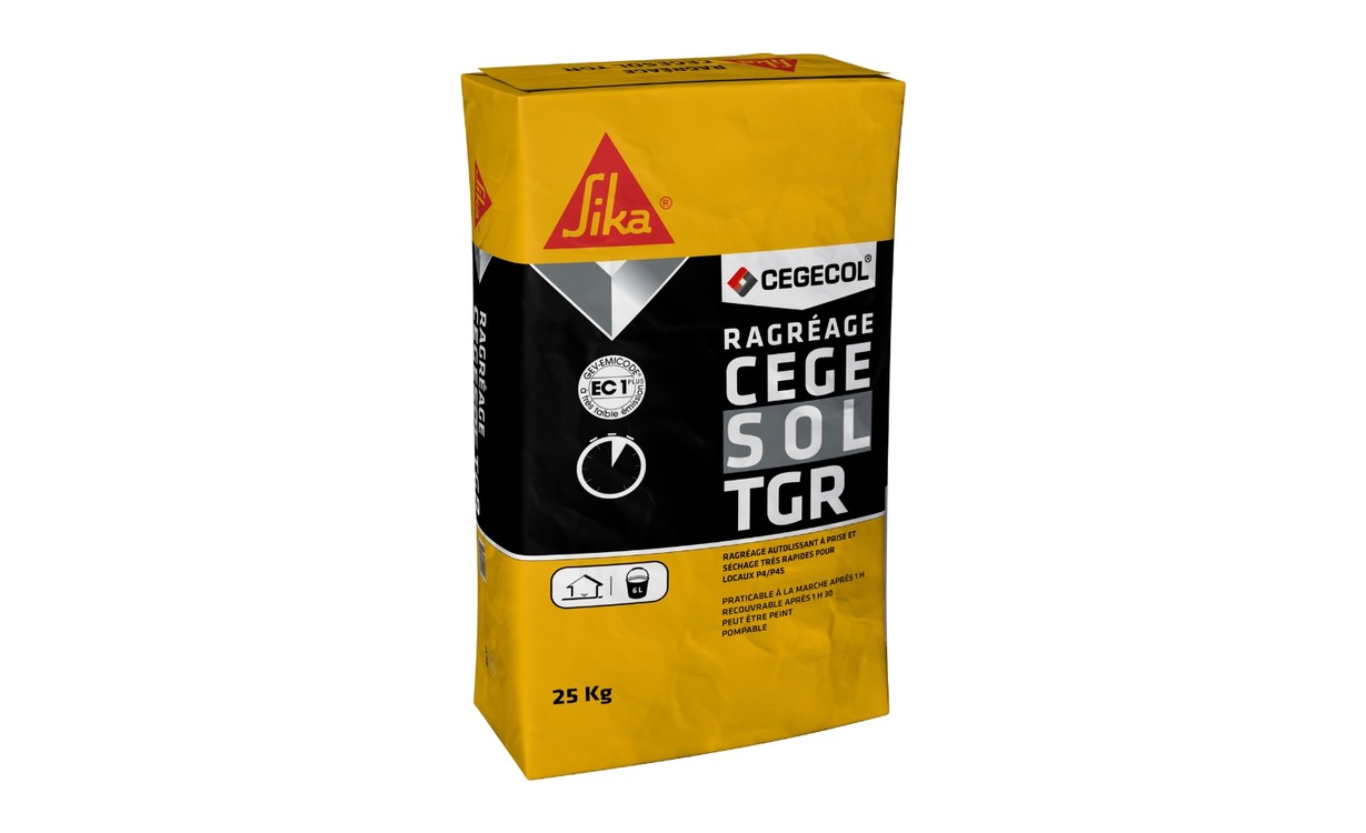 Enduit de ragréage  CEGECOL CEGESOL TGR Bg ,  25.00 kg