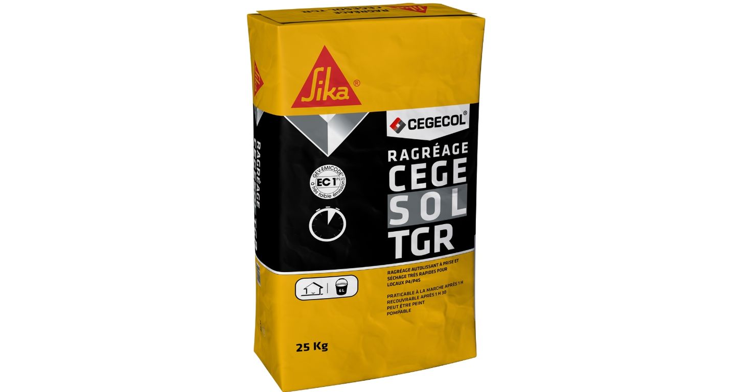 Enduit de ragréage  CEGECOL CEGESOL TGR Bg ,  25.00 kg