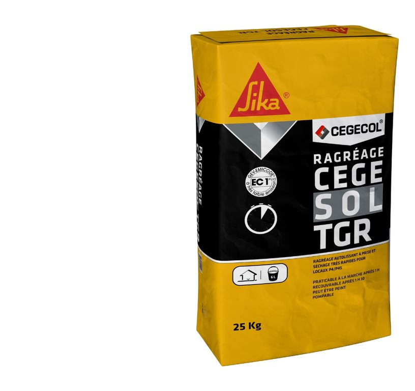 Enduit de ragréage  CEGECOL CEGESOL TGR Bg ,  25.00 kg