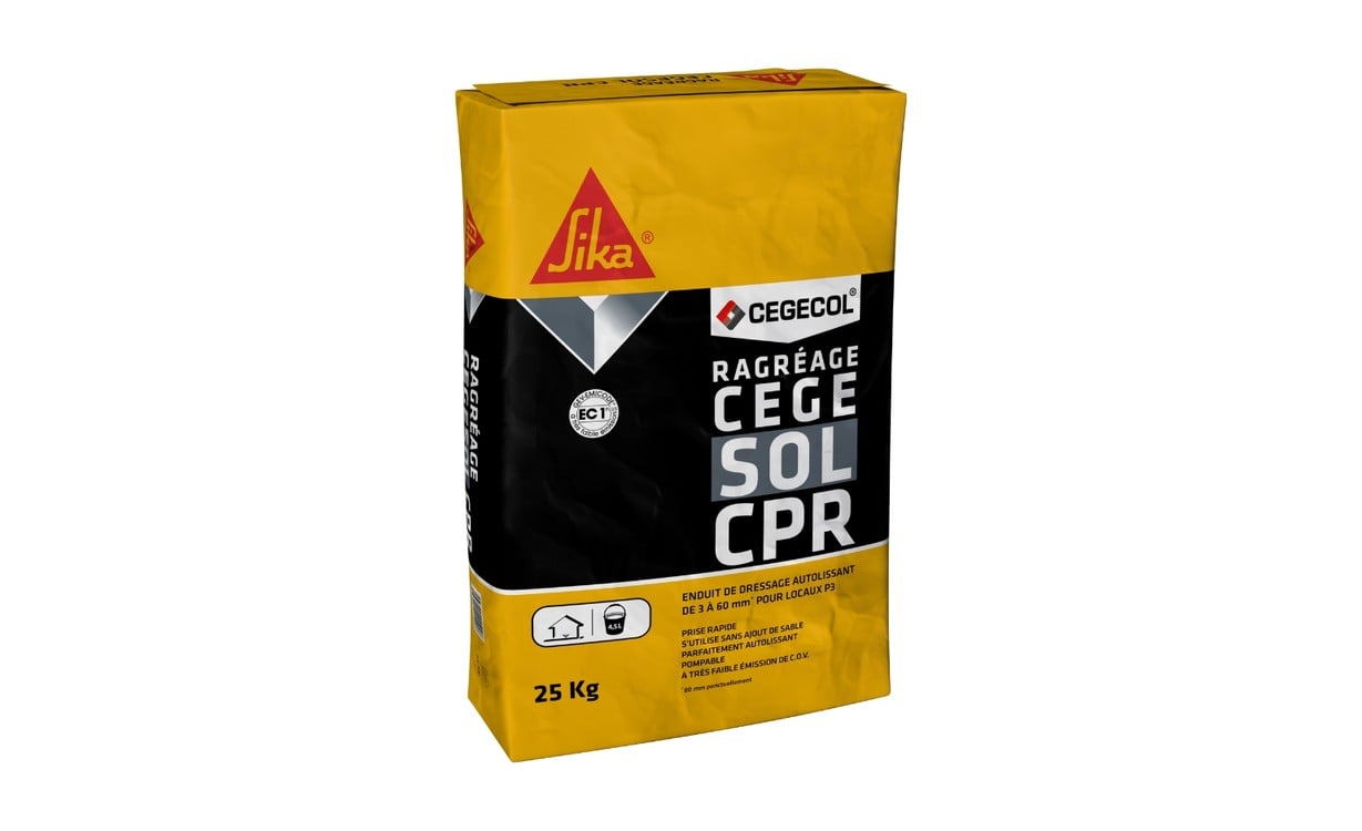 Enduit de ragréage  CEGECOL CEGESOL CPR Bg ,  25.00 kg