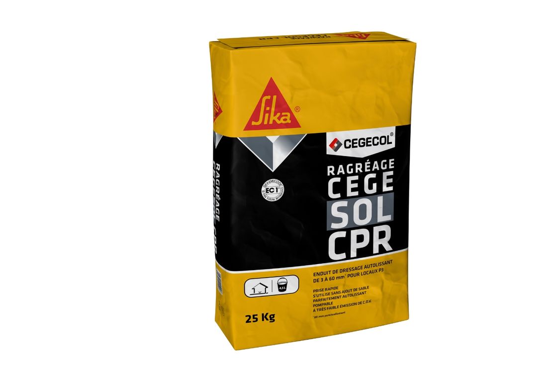 Enduit de ragréage  CEGECOL CEGESOL CPR Bg ,  25.00 kg