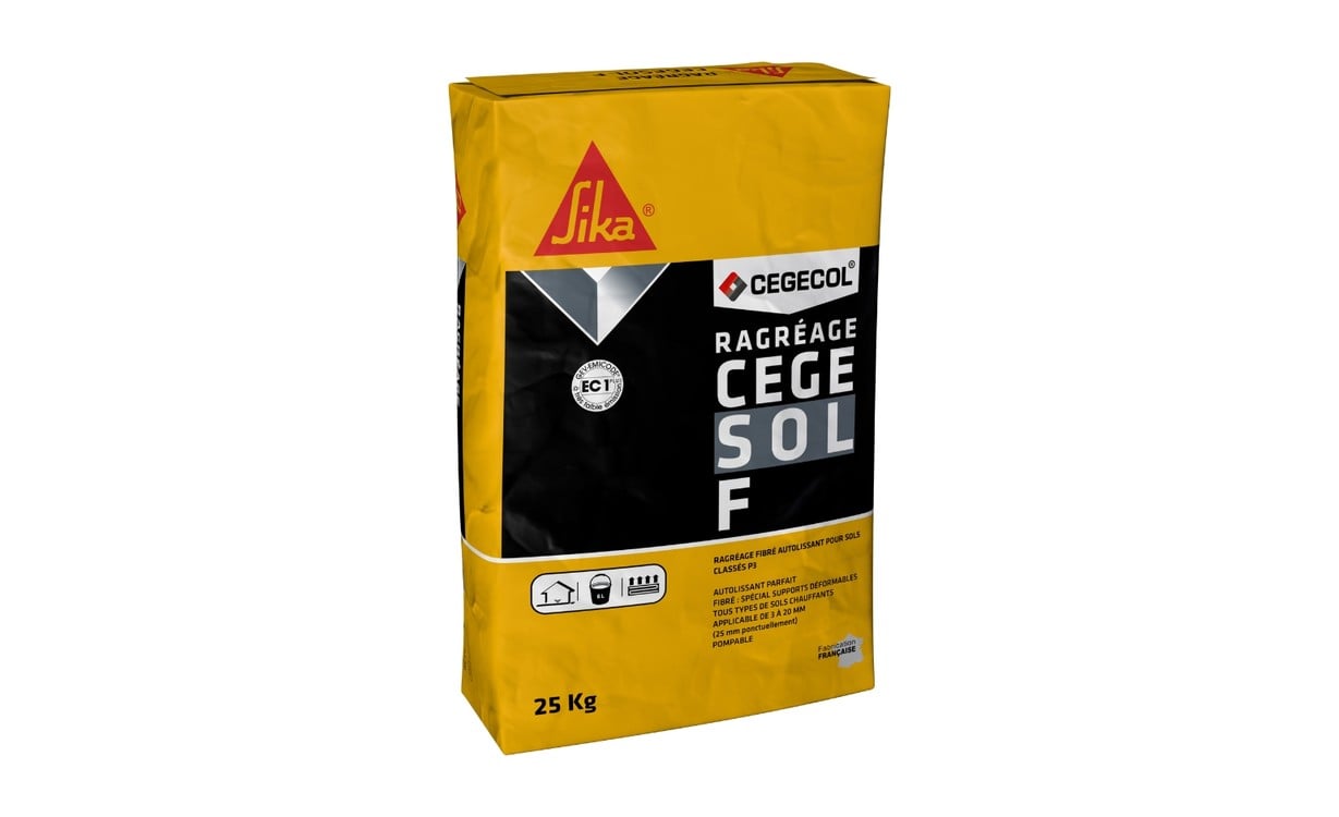 Enduit de ragréage  CEGECOL CEGESOL F Bg ,  25.00 kg