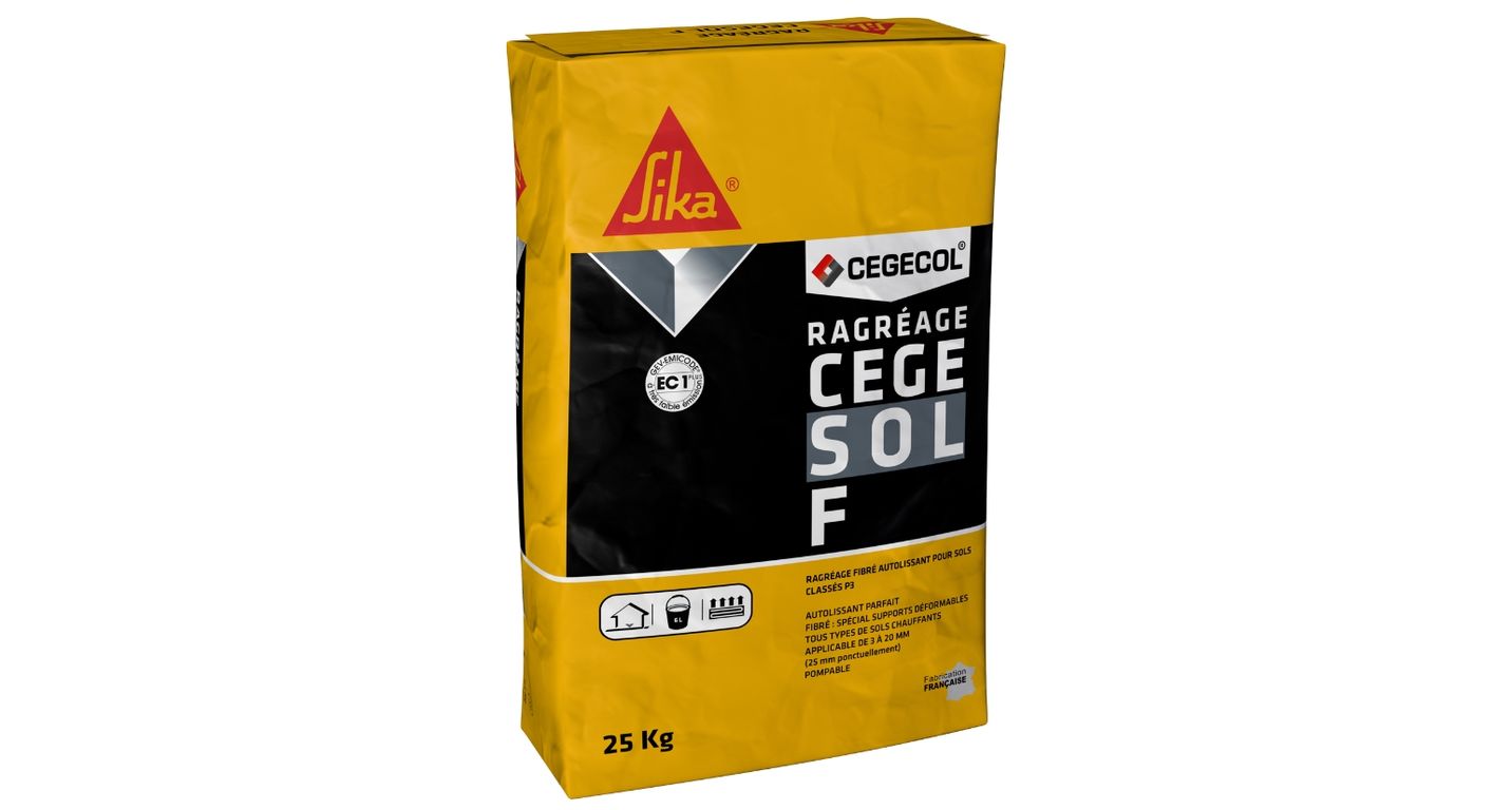 Enduit de ragréage  CEGECOL CEGESOL F Bg ,  25.00 kg