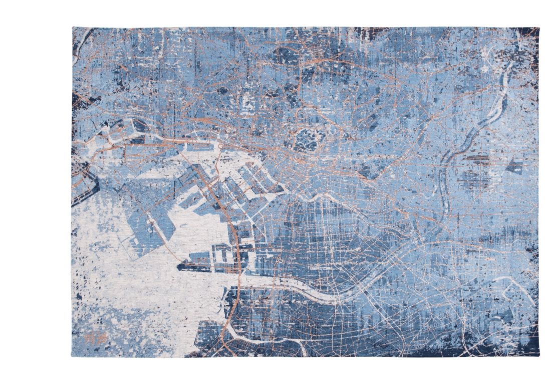 Tapis TOKYO Louis De Poortere, graphique  Conductive blue