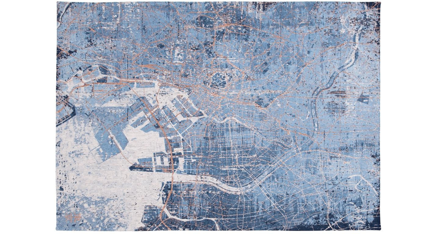 Tapis TOKYO Louis De Poortere, graphique  Conductive blue
