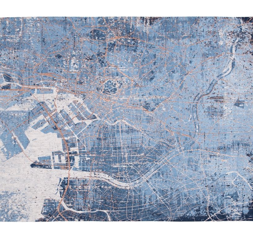 Tapis TOKYO Louis De Poortere, graphique  Conductive blue