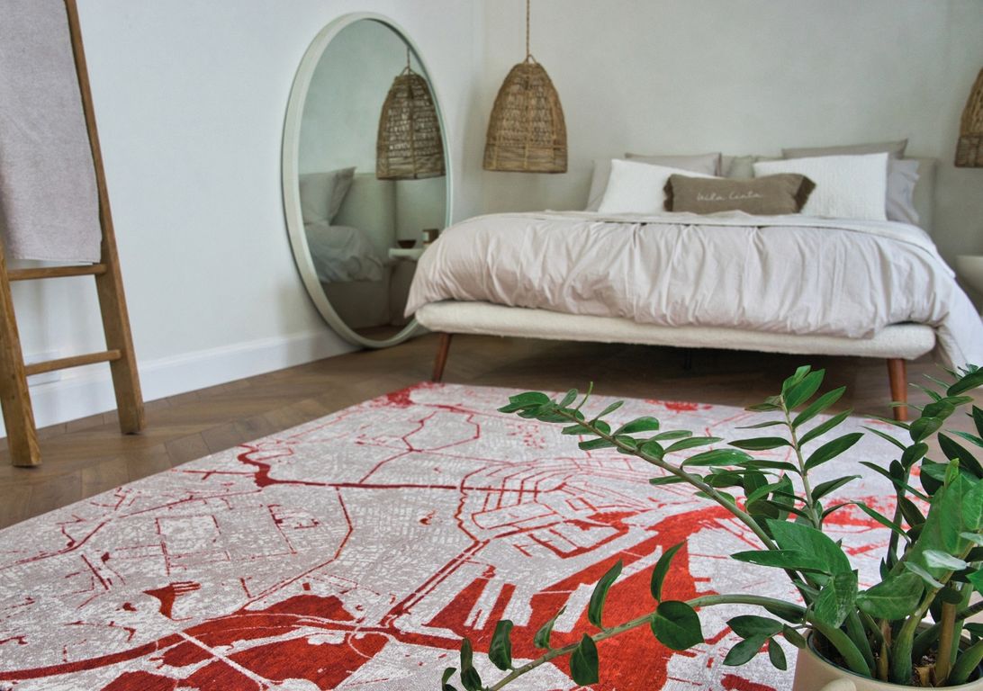 Tapis AMSTERDAM Louis De Poortere, graphique  Orange Cut