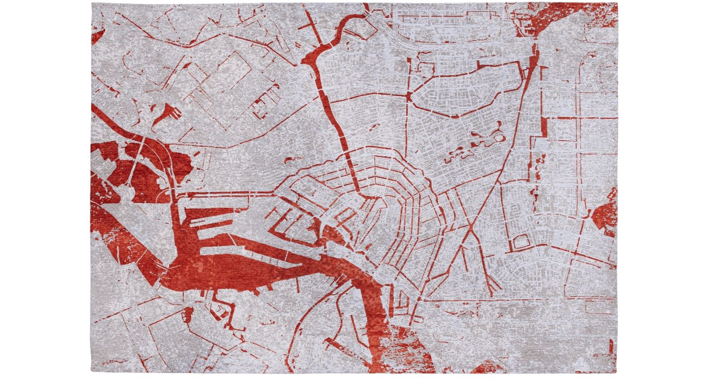 Tapis AMSTERDAM Louis De Poortere, graphique  Orange Cut