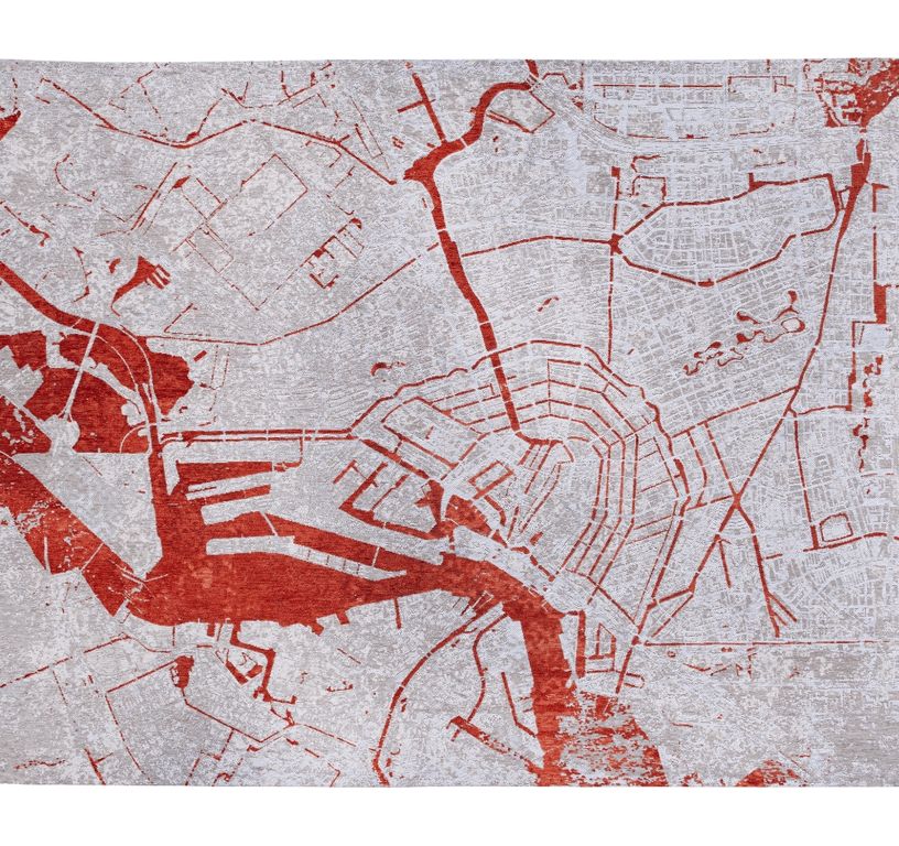 Tapis AMSTERDAM Louis De Poortere, graphique  Orange Cut