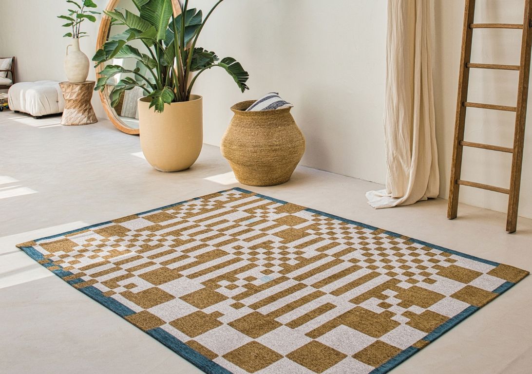 Tapis CHESS Louis De Poortere, carreau  Honey