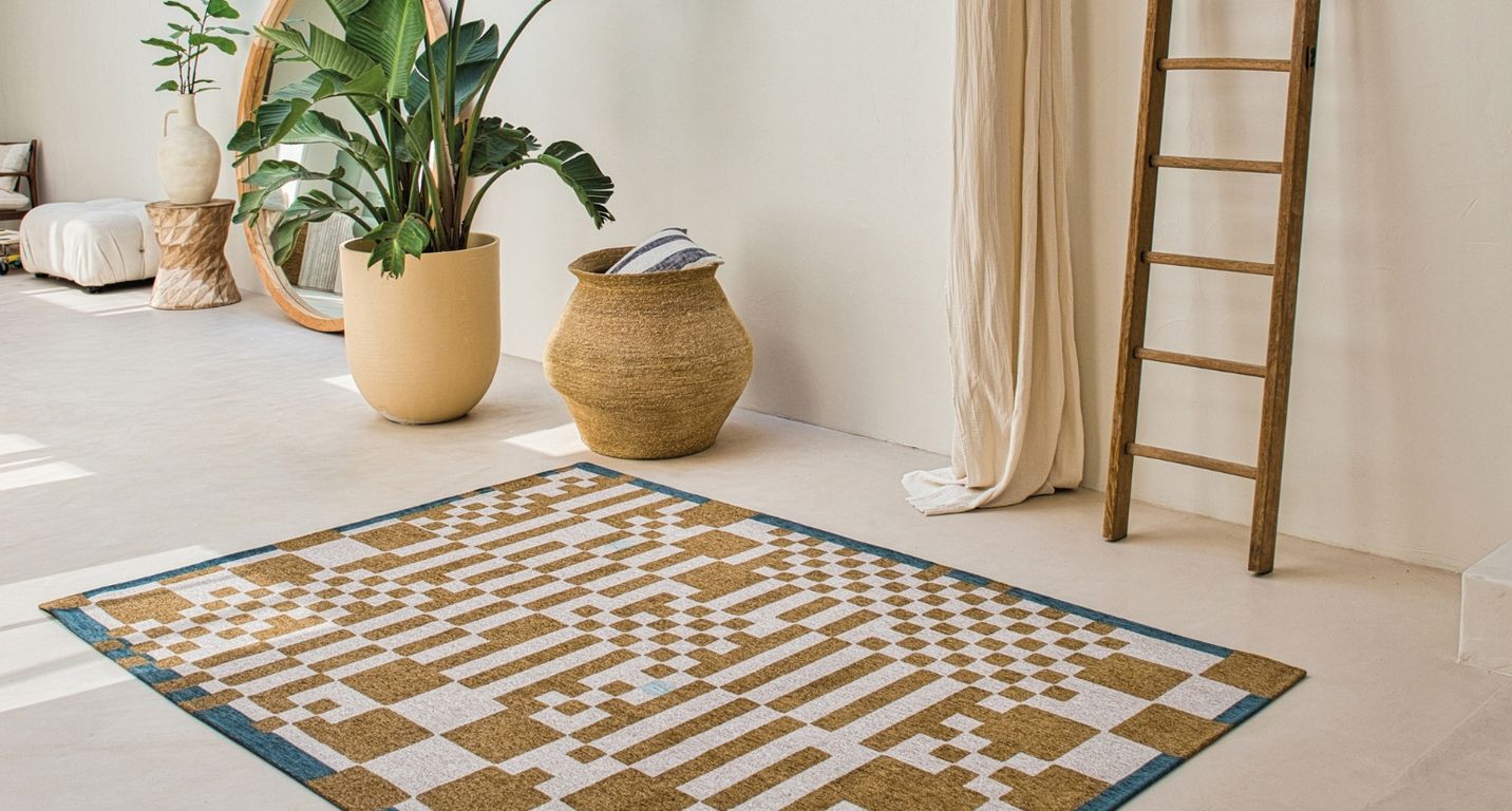 Tapis CHESS Louis De Poortere, carreau  Honey