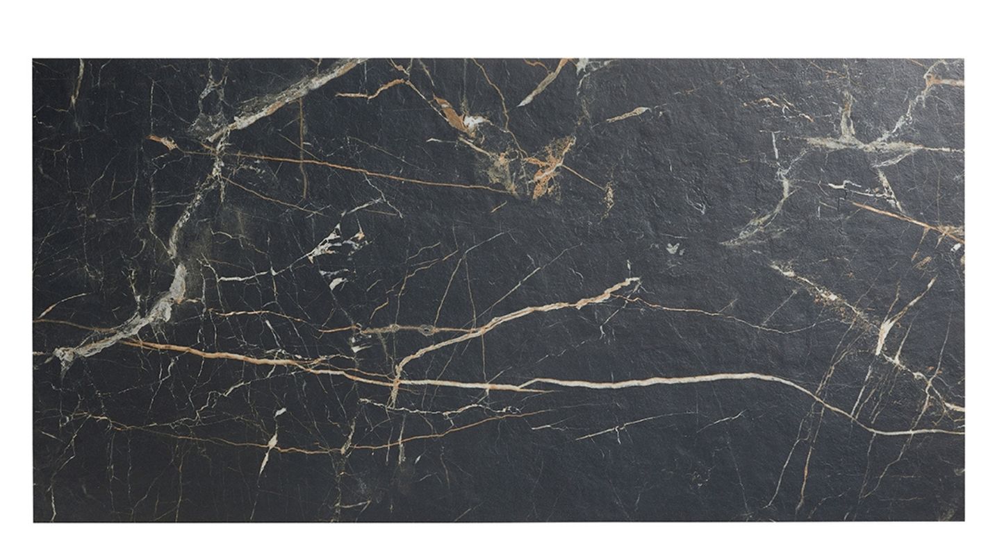 Carrelage EBENE NOIR MAT, aspect marbre , dim 60.00 x 120.00 cm