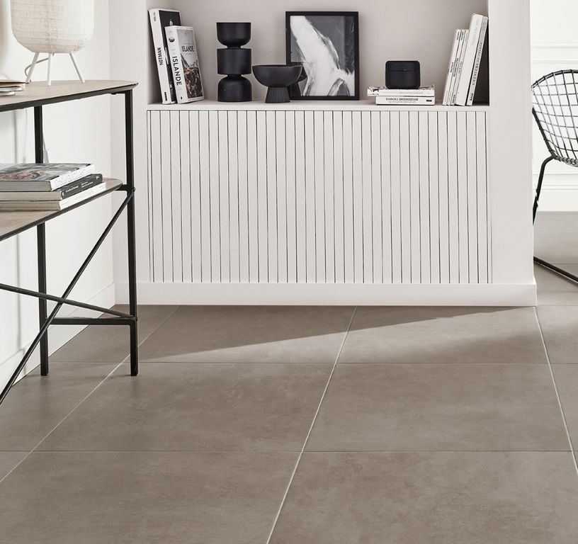 Carrelage EXTRA taupe, aspect béton taupe, dim 60.00 x 60.00 cm