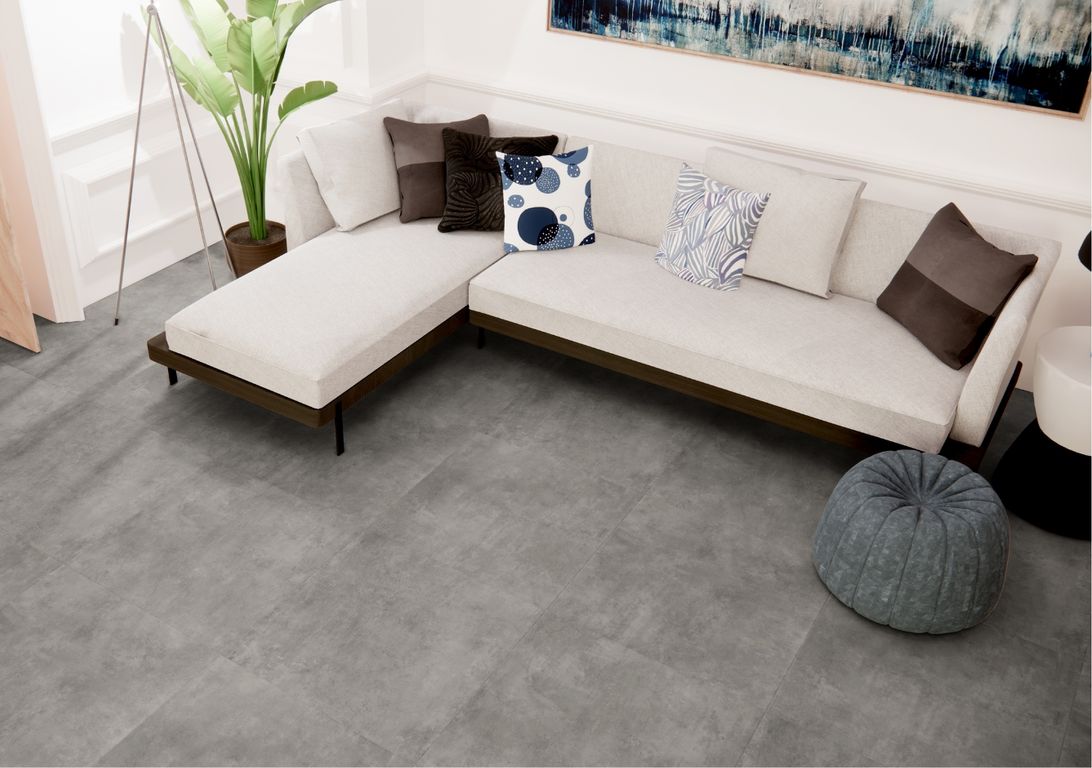 Carrelage AURORE gris, aspect béton 60x60cm, dim 61.00 x 61.00 cm