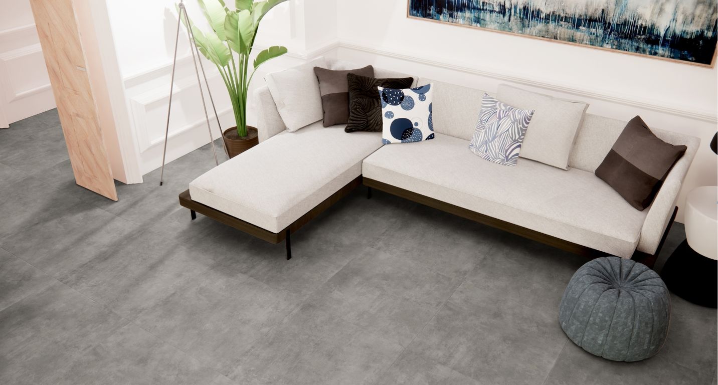 Carrelage AURORE gris, aspect béton 60x60cm, dim 61.00 x 61.00 cm