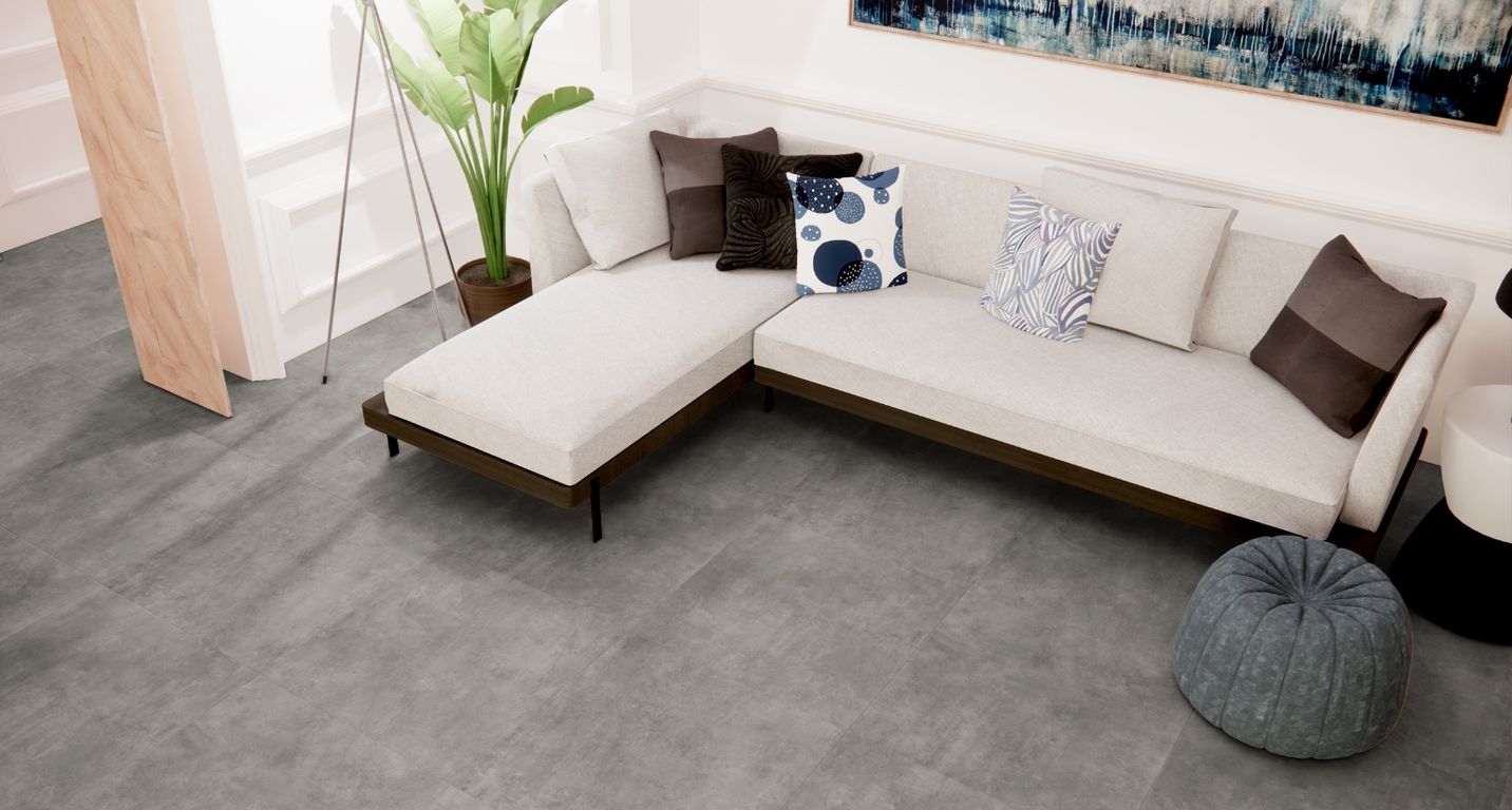 Carrelage AURORE gris, aspect béton 90x90cm, dim 90.00 x 90.00 cm