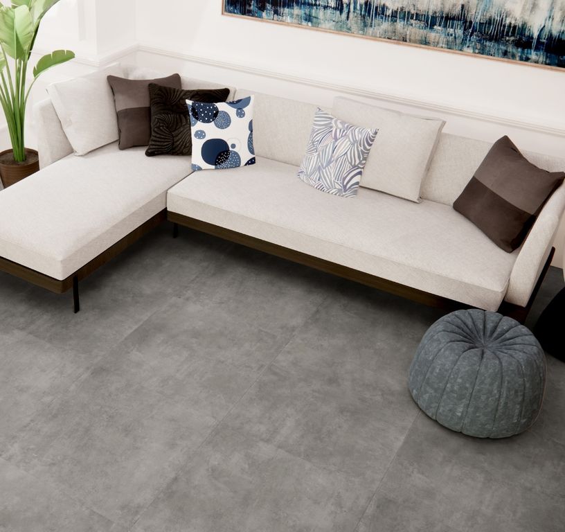 Carrelage AURORE gris, aspect béton 90x90cm, dim 90.00 x 90.00 cm