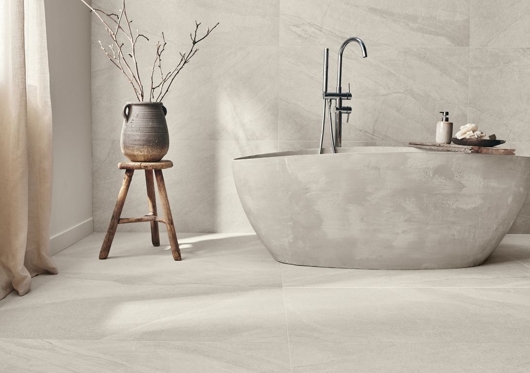 Carrelage HALLEY blanc, aspect pierre 60x120cm, dim 60.00 x 120.00 cm